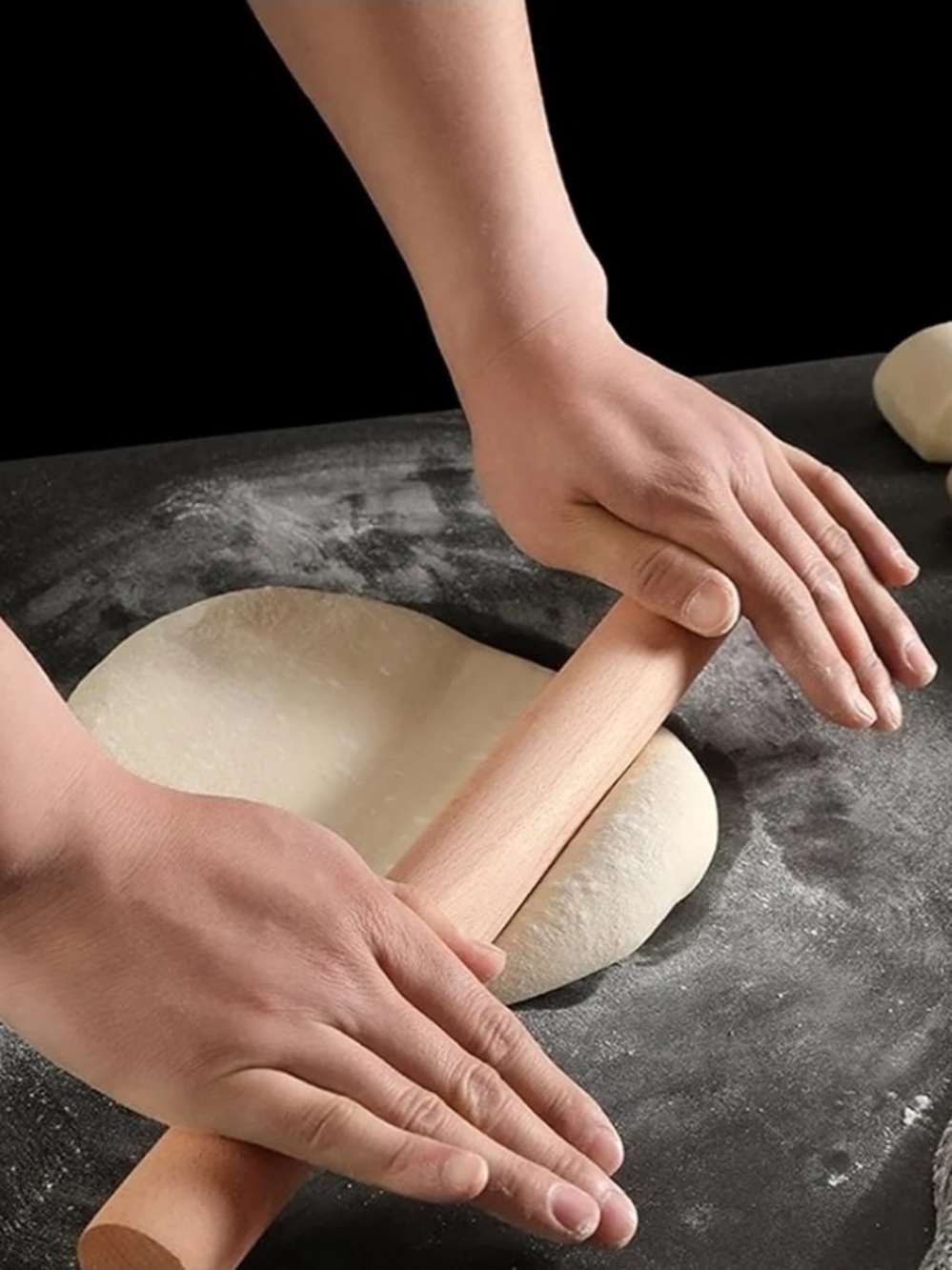 Wooden Rolling Pin for Dough - Natural Wood French Rolling Pin Roller 12 Inches